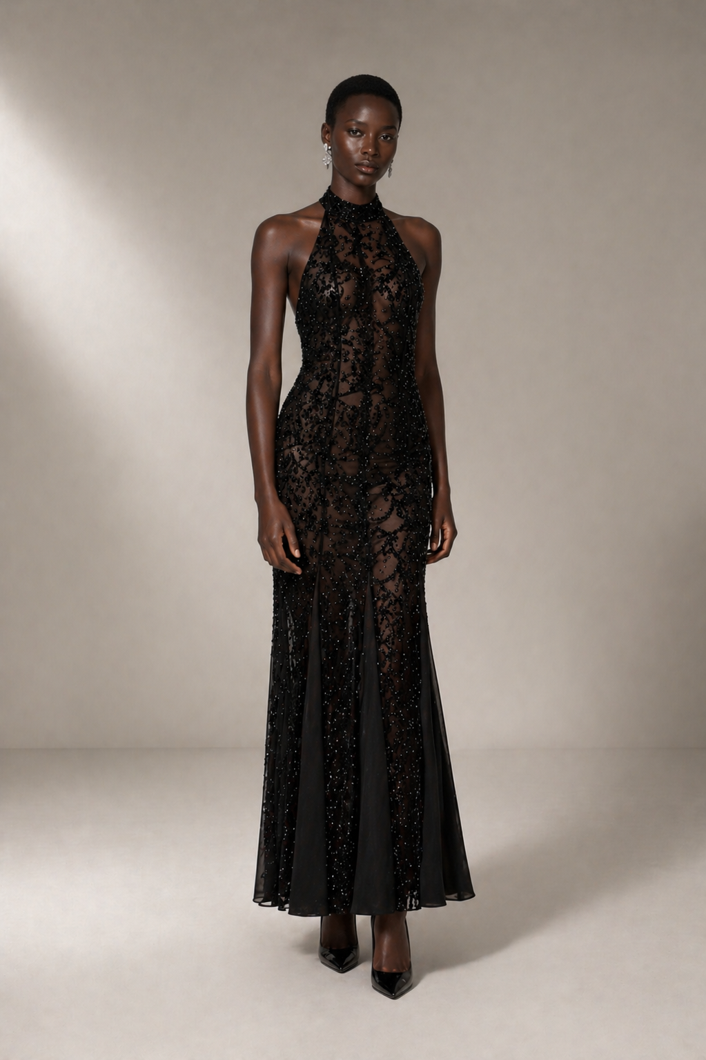 Calista-Paillettenkleid mit Neckholder